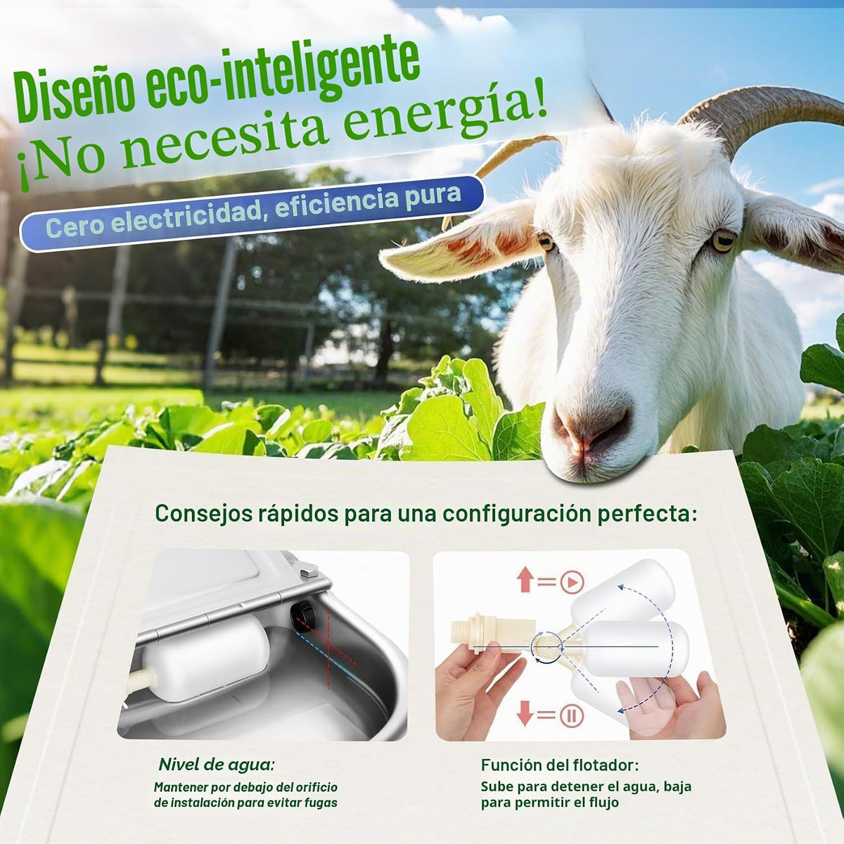 Ademon Recipiente automático de agua potable para animales con válv...