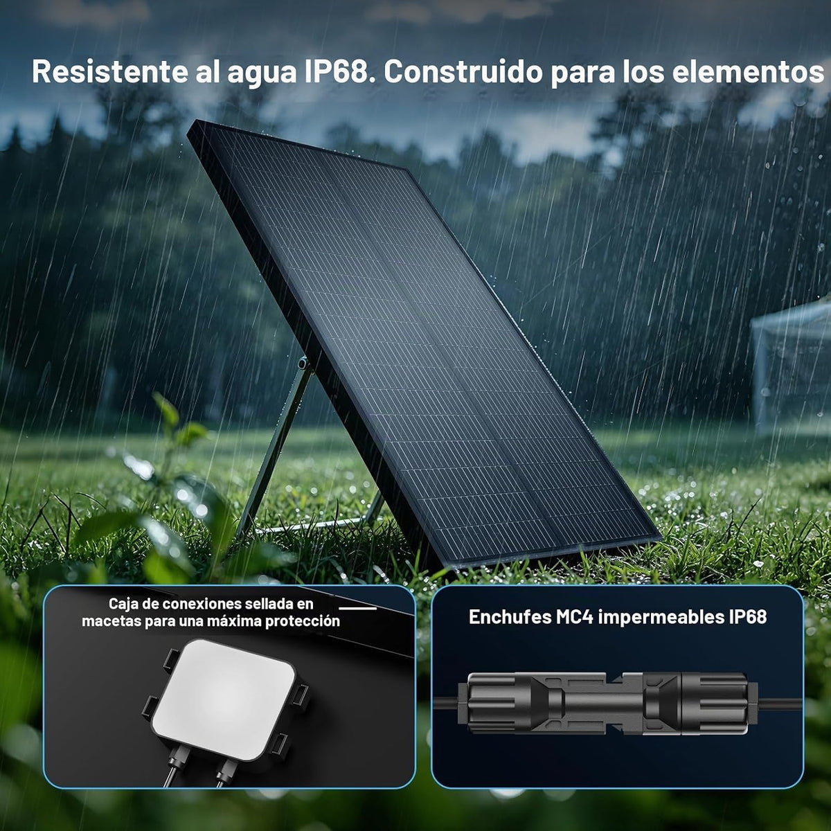 EtnalSolar Paquete de 2 paneles solares de 100 W 18BB 12 V 25.6% de...