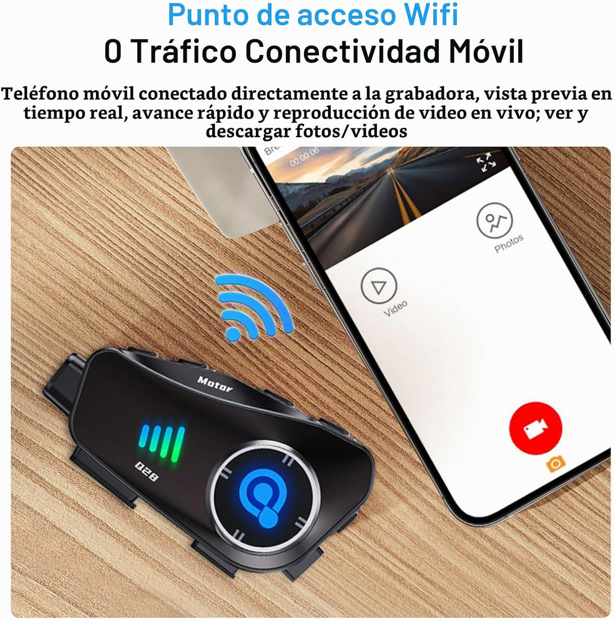 BTQILEYOO Auriculares de Bluetooth para Casco de Motocicleta, Graba...