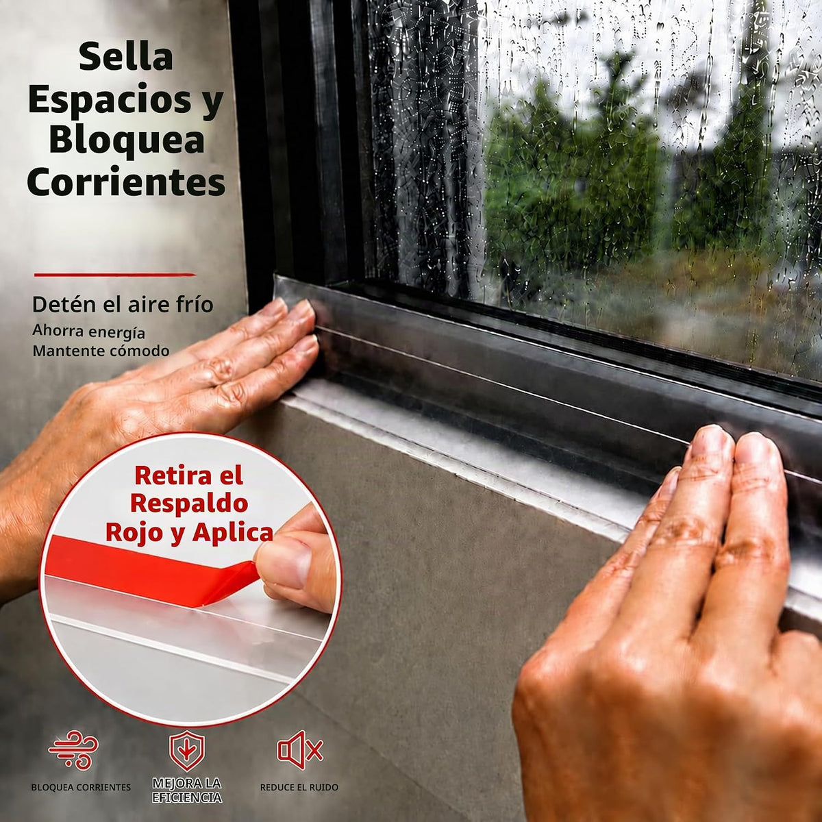 Brandzini Tira de sellado transparente para puertas y ventanas, tap...