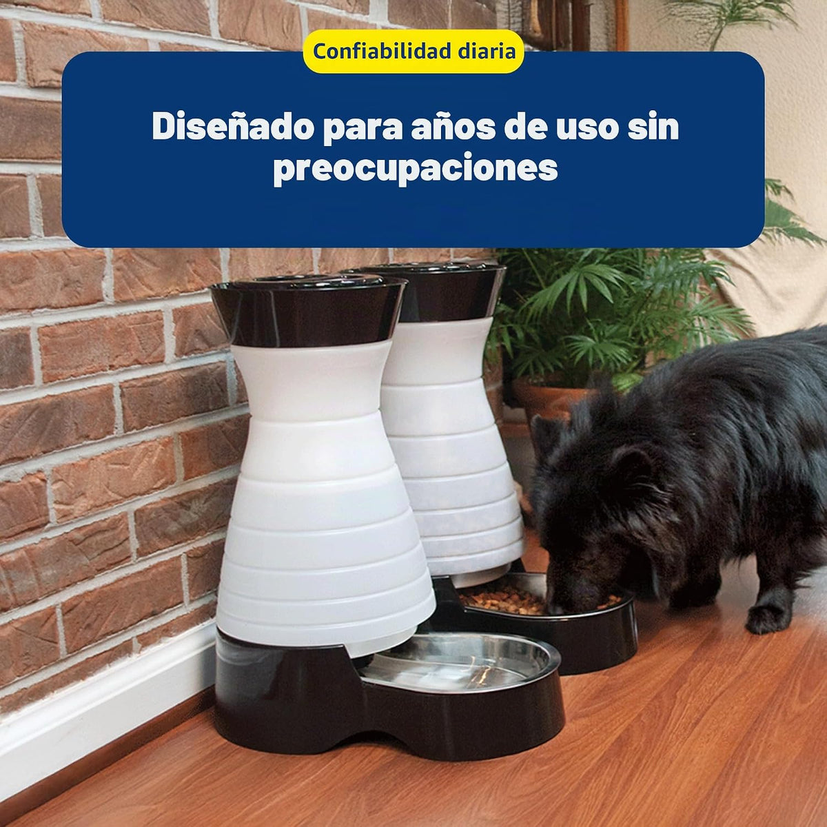 Estación de comida PetSafe para perros y gatos con tazón de acero i...