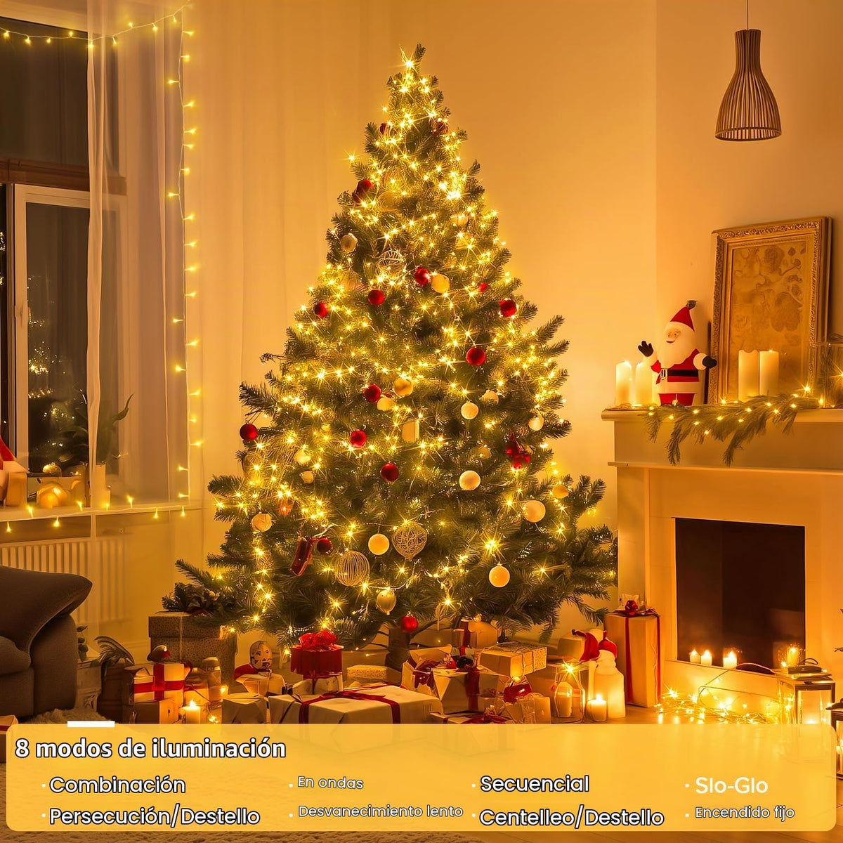 JMEXSUSS 400 luces LED de Navidad para exteriores, luces de cadena...