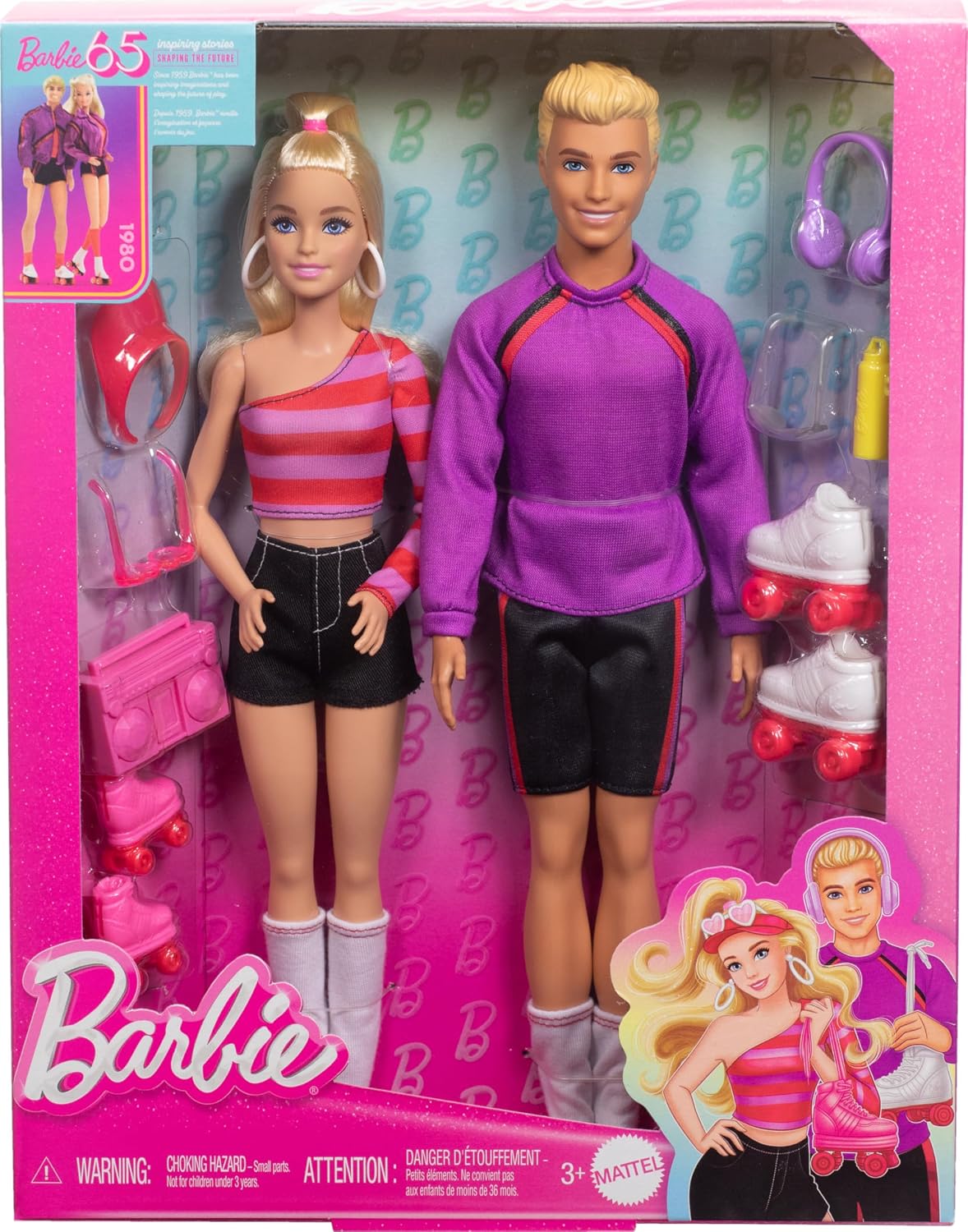 Barbie Fashionistas Patinaje Ken Set | 2 muñecas de moda con ropa y...