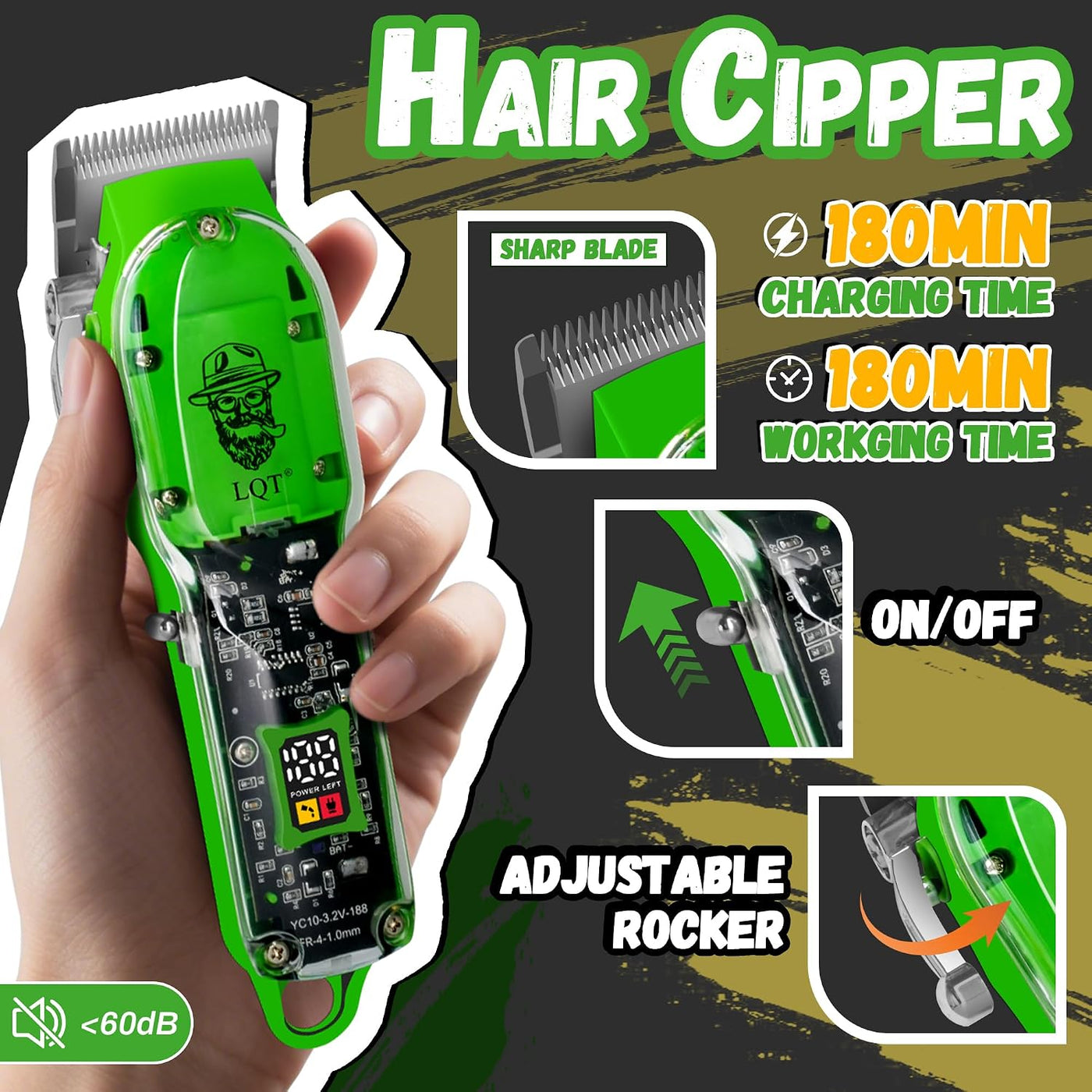 LQT - Cortadora de pelo profesional para hombres, cortadora de pelu...