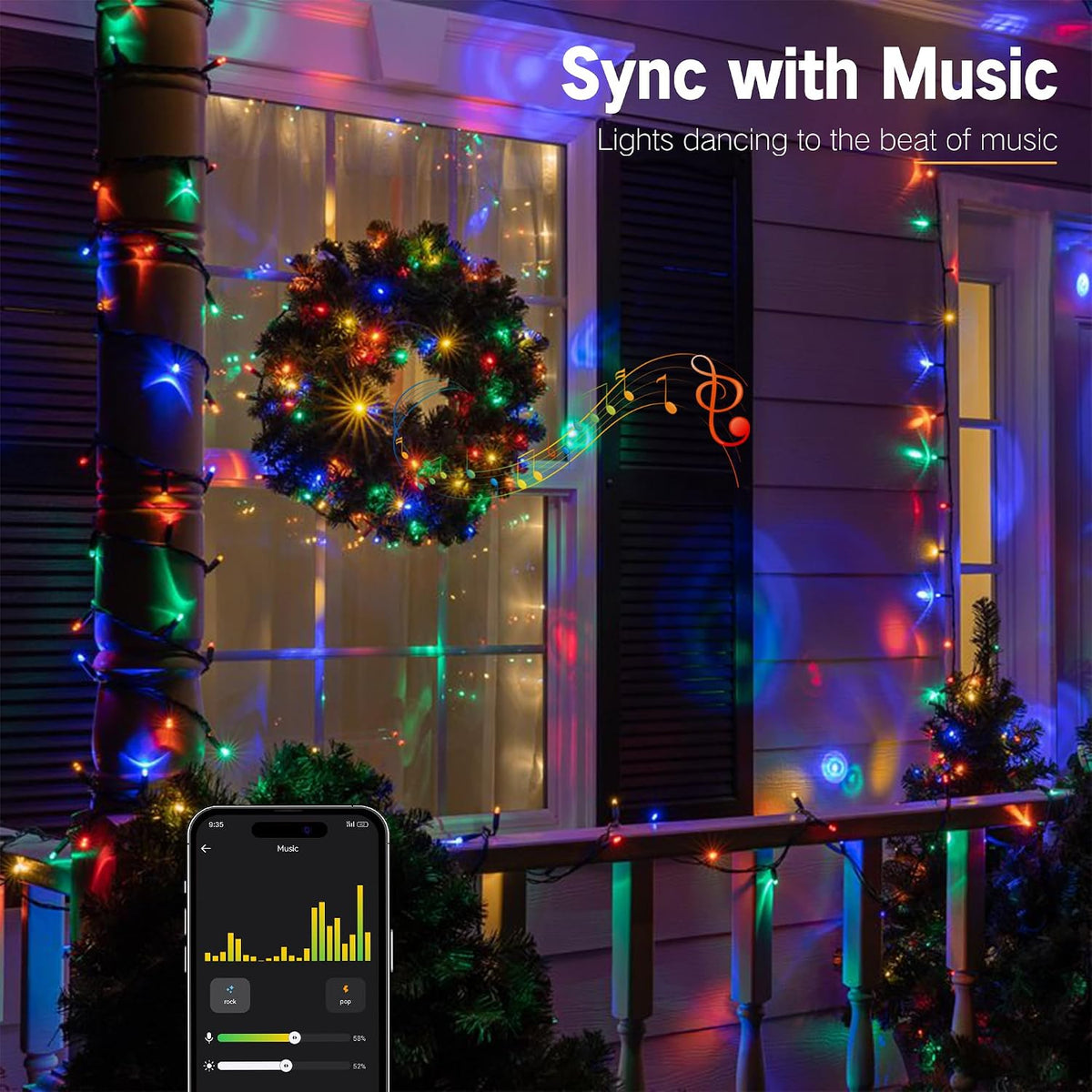 Brizled Guirnalda de luces inteligentes de Navidad, 300 luces LED q...