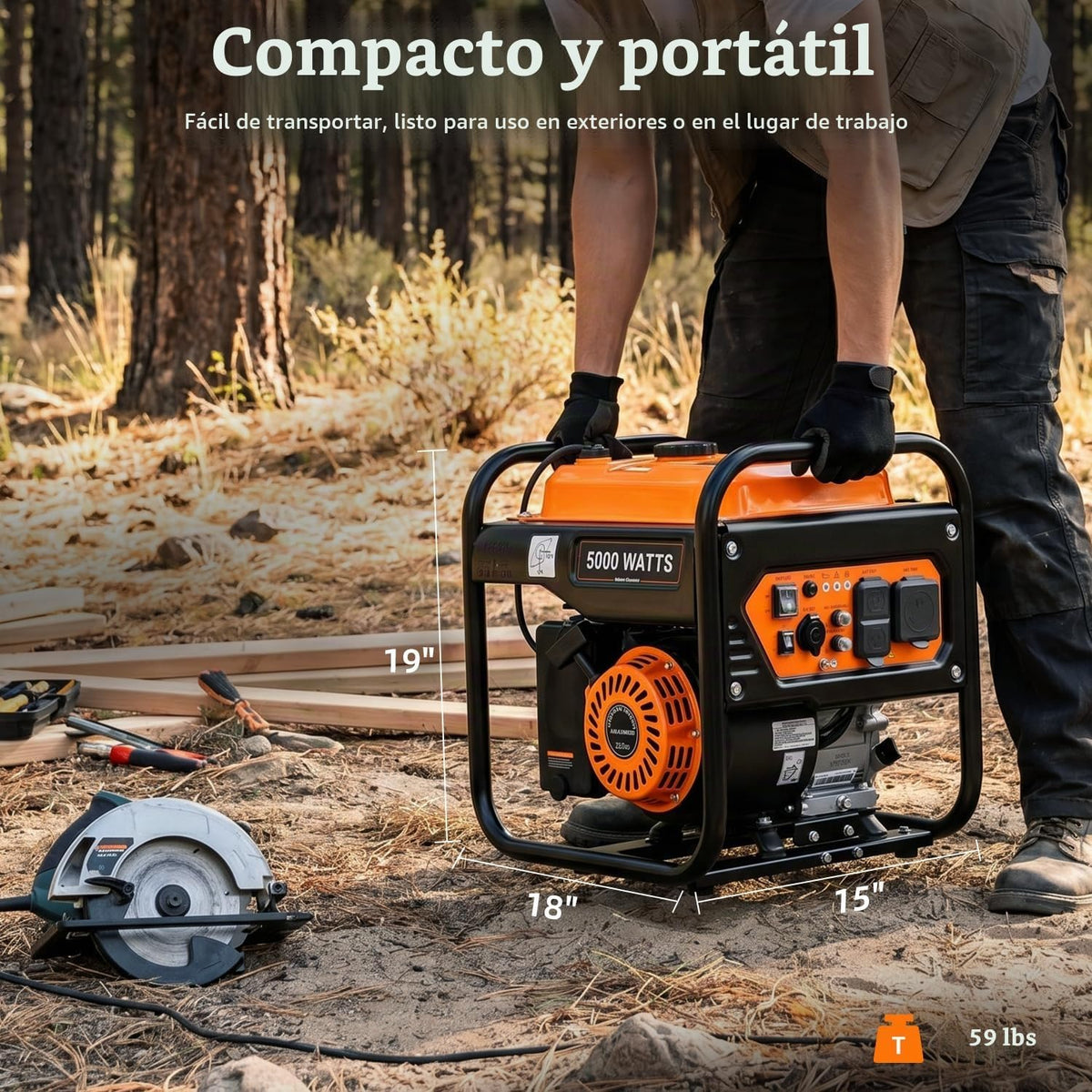 Oxseryn Generador de gas del inversor 5000W Generador de marco abie...