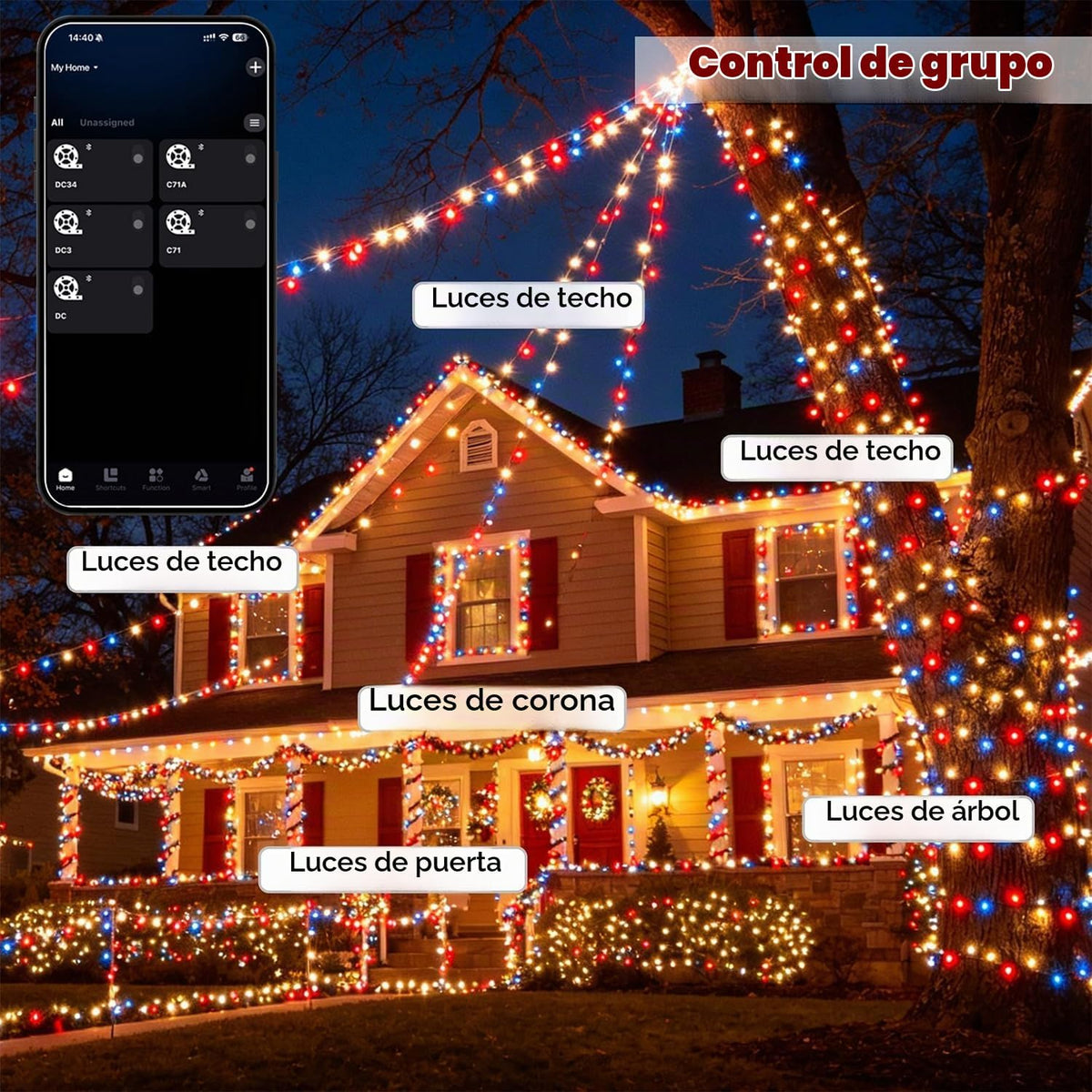 HOME LIGHTING Luces inteligentes de Halloween que cambian de color,...