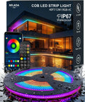 Tiras de luces LED COB de 40 pies para exteriores RGB Smart IC IP67...