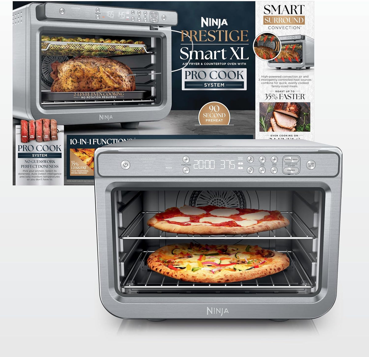 Ninja Prestige Smart XL con sistema Pro Cook 10 en 1 horno tostador...