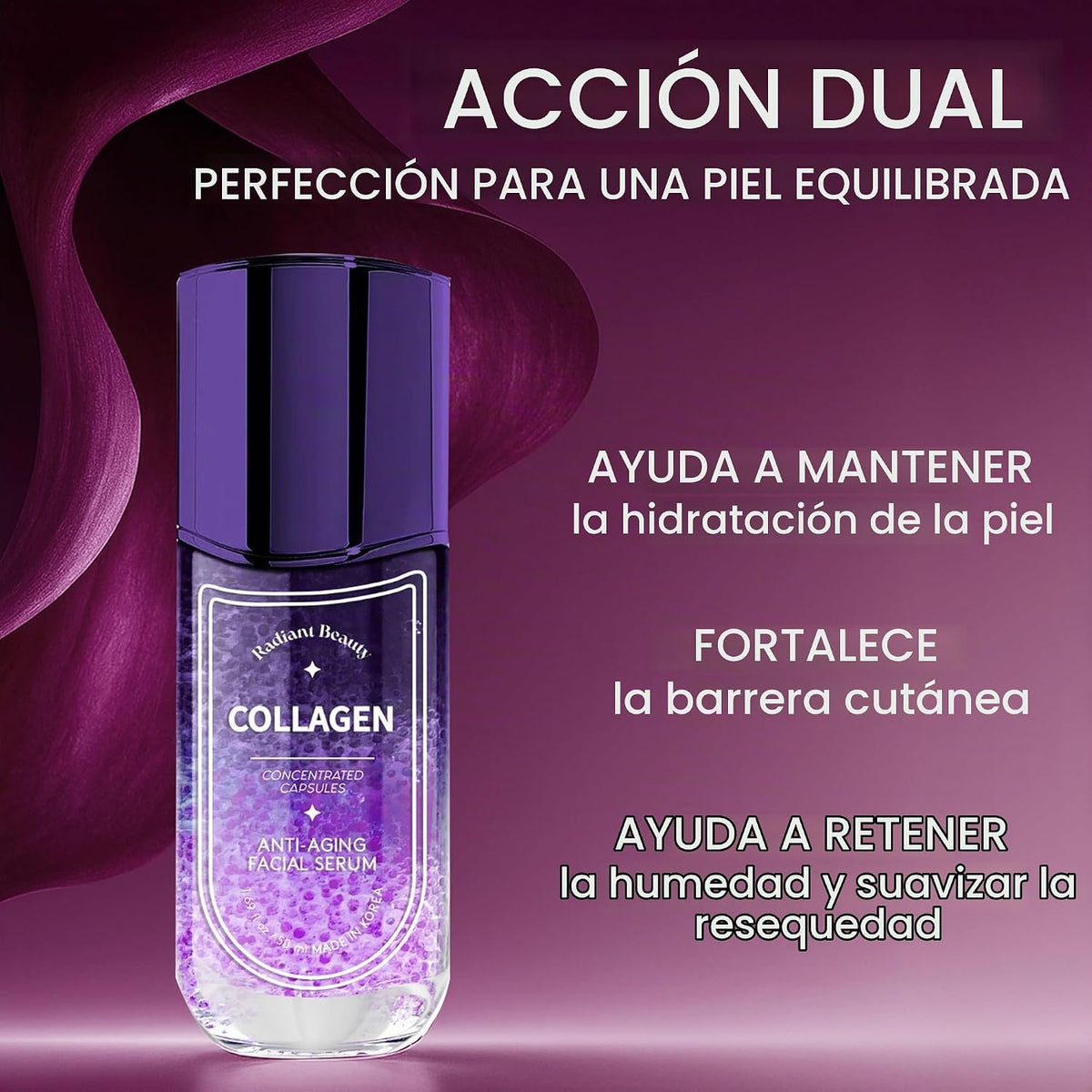 Radiant Beauty Suero facial antienvejecimiento de colágeno, profund...