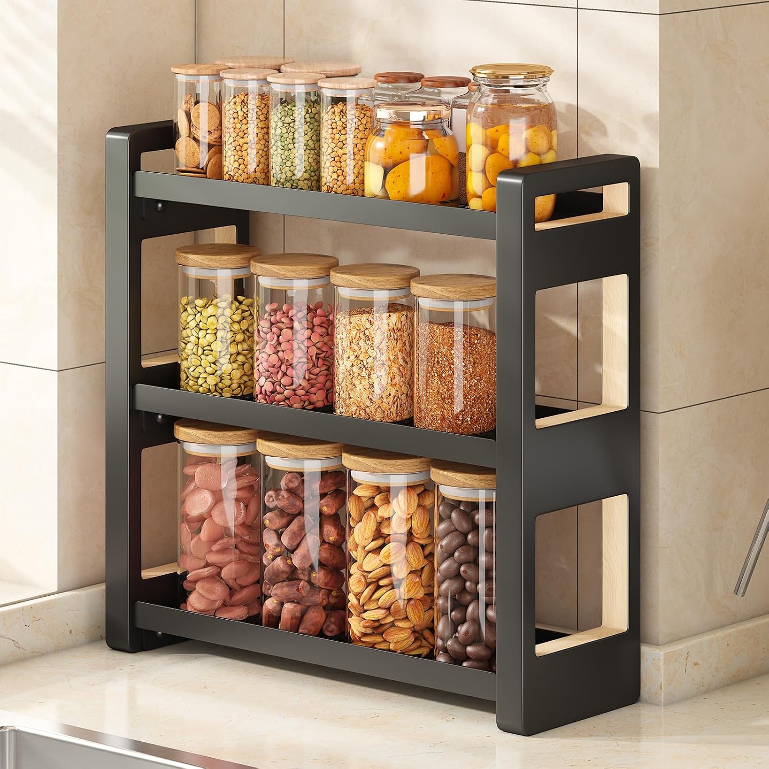 Cozynome Organizador de encimera de baño de 3 niveles, estante de b...