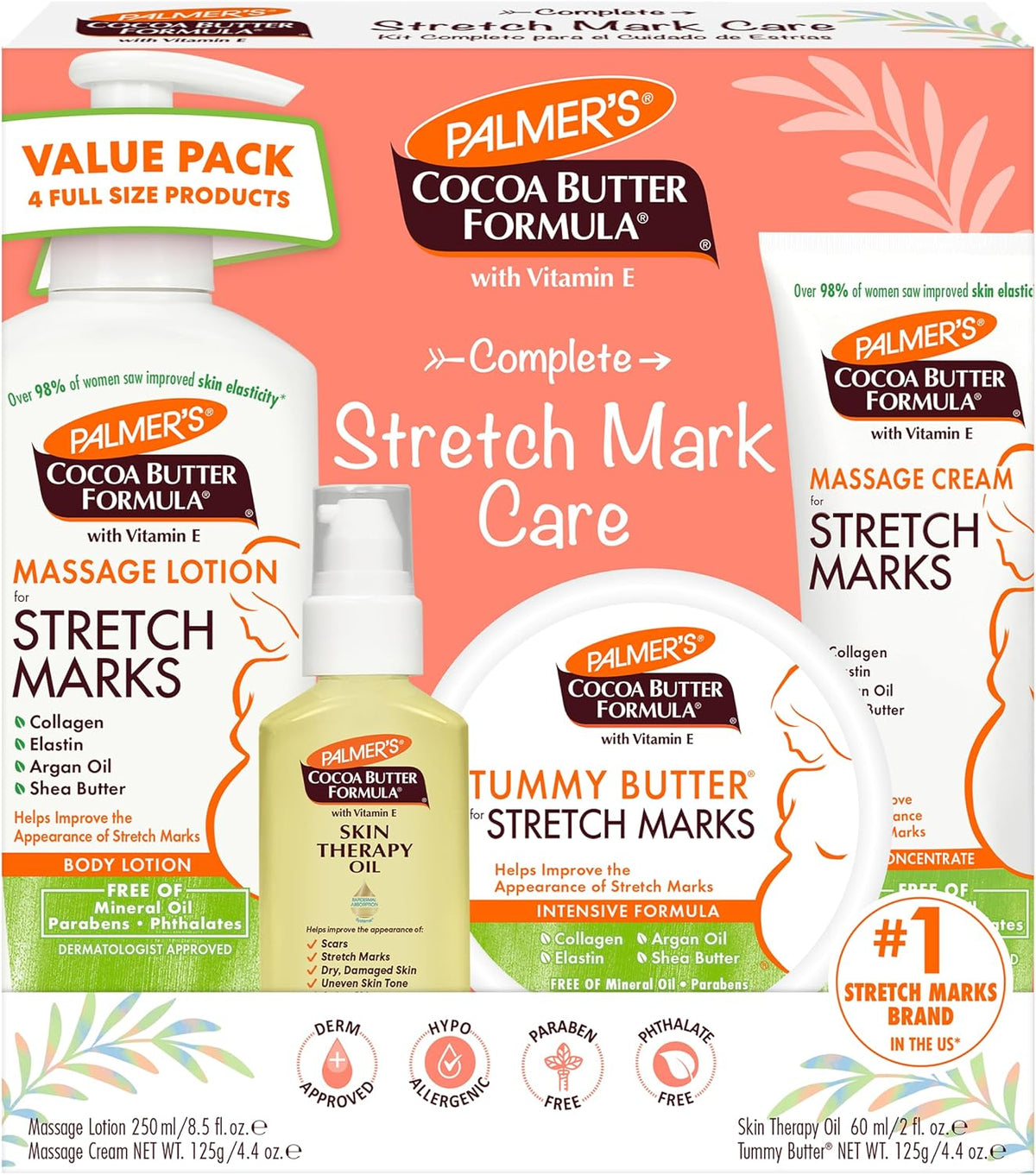 Palmer's Embarazo Essentials Kit de cuidado de la piel, fórmula de...