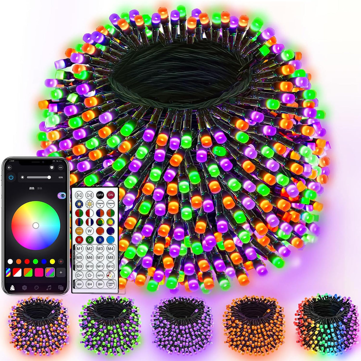 500LED inteligente RGB que cambia de color luces de 177 pies aplica...