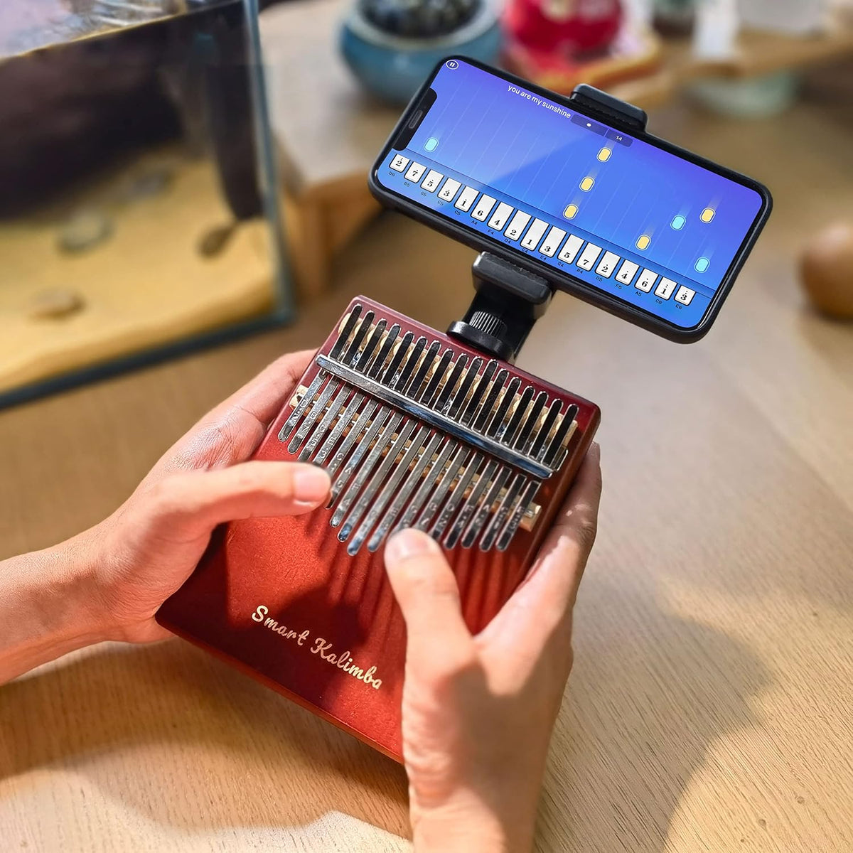 Jooleer Kalimba inteligente con aplicación, martillo de afinación,...