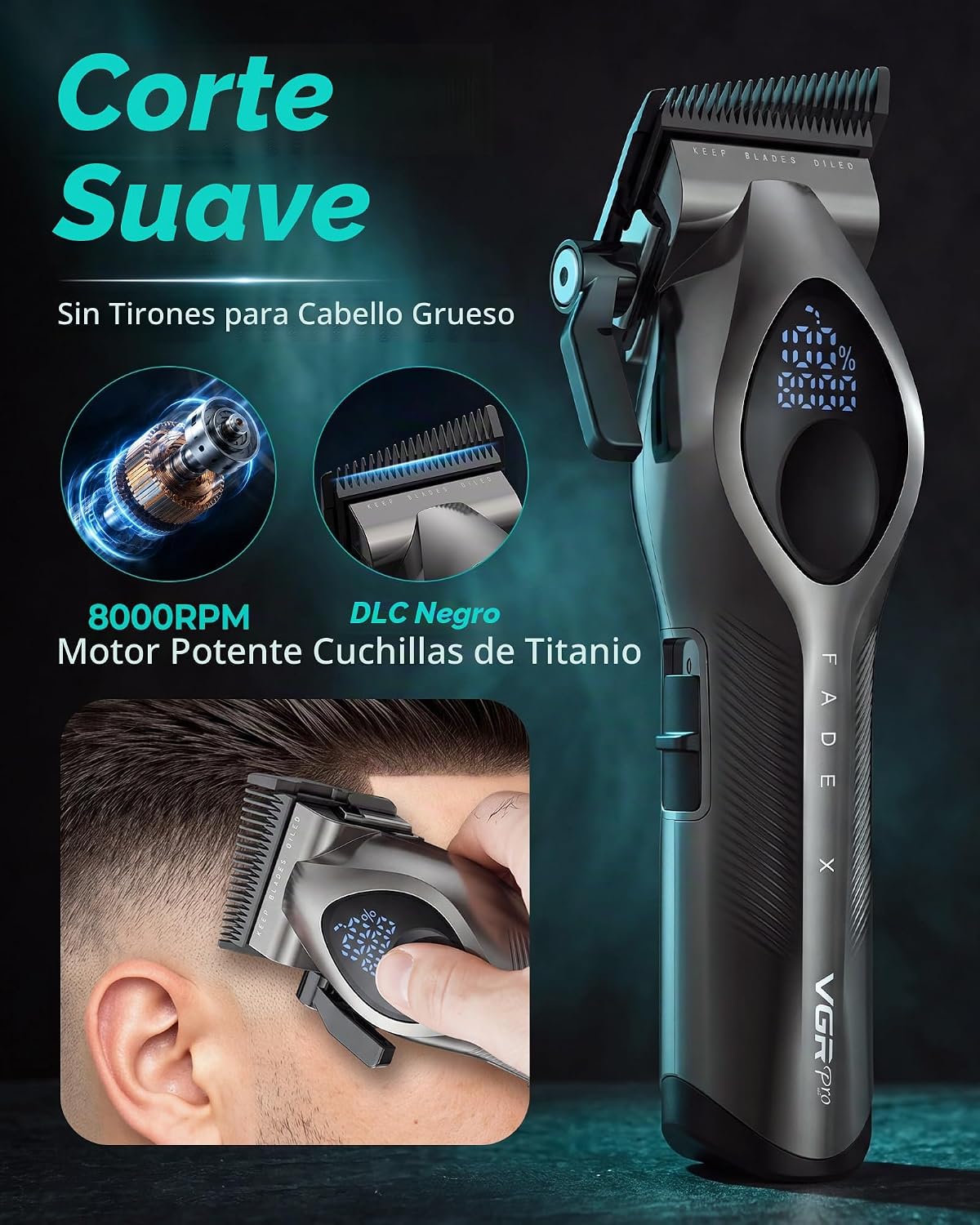 VGRPRO Cortapelos para hombres, juego de cortapelos y recortador pr...