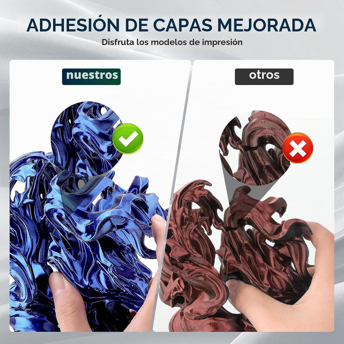 ERYONE - Filamento de ácido poliláctico (PLA) de seda bicolor para...