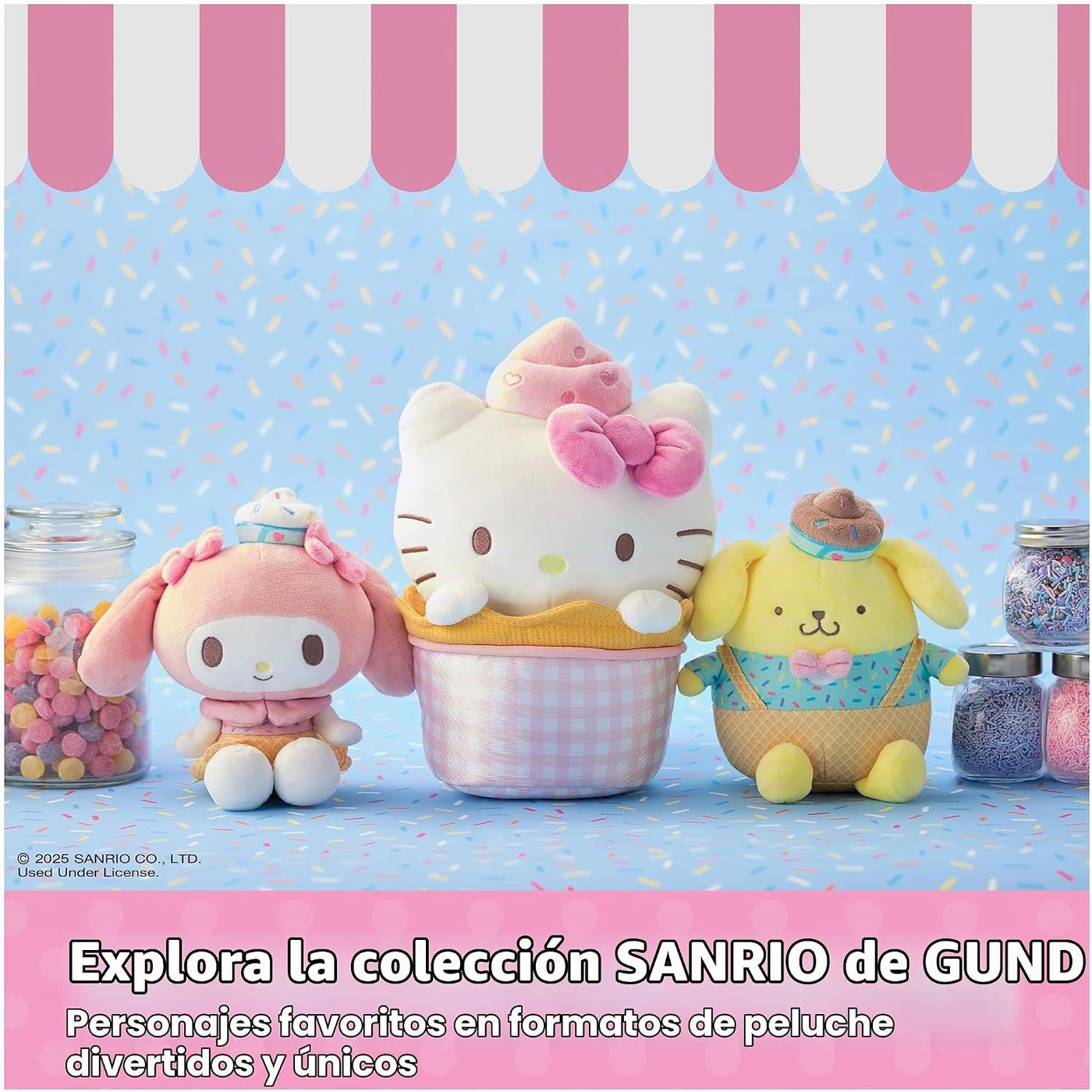 GUND Sanrio Hello Kitty Cupcake - Juguete de peluche de postre de 8...