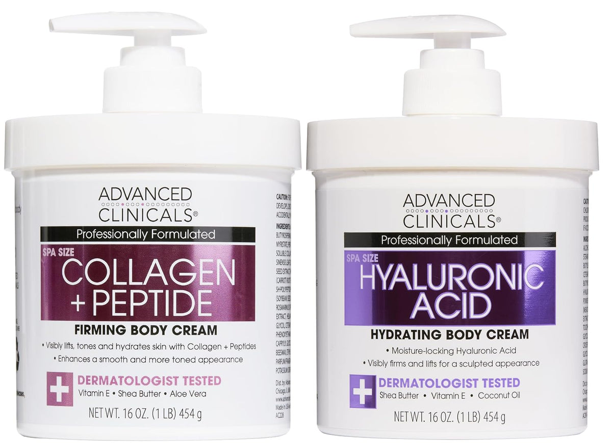 Advanced Clinicals Loción corporal de péptidos de colágeno + hidrat...