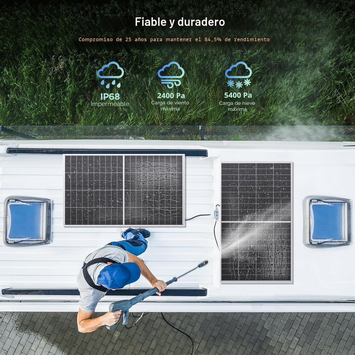 Callsun N-tipo 16BB 400W panel solar bifacial, 2×200W paneles solar...