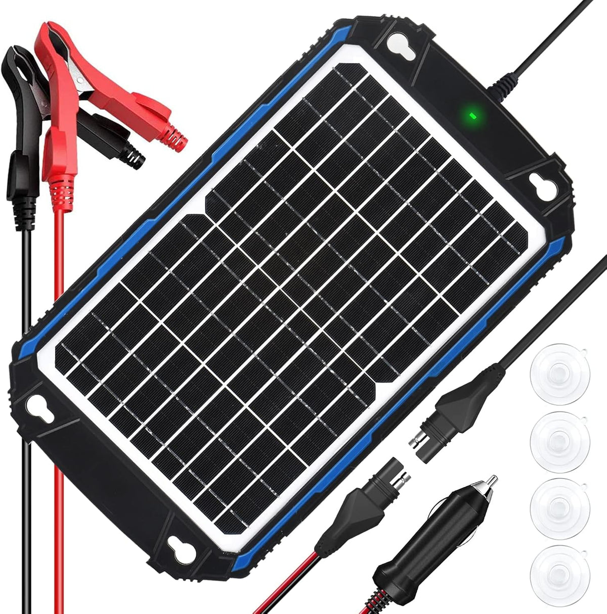SUNER POWER Cargador de batería solar impermeable de 12 W 12 V y ma...