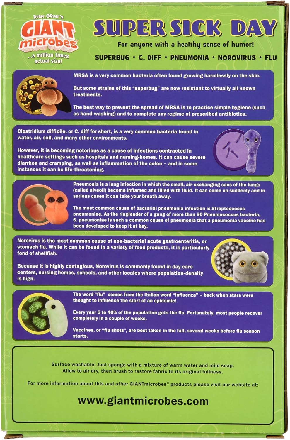 GIANT MICROBES Caja de regalo con temática de día de enfermedad, sa...