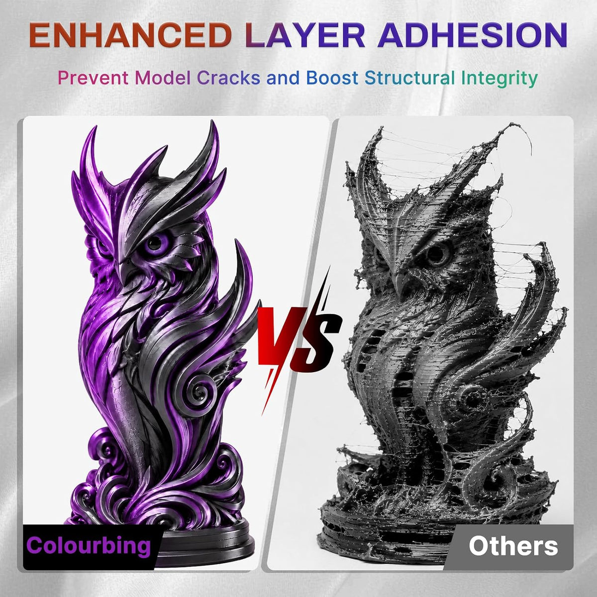 Colourbing Filamento de impresora 3D PLA+ de seda presecada de dobl...