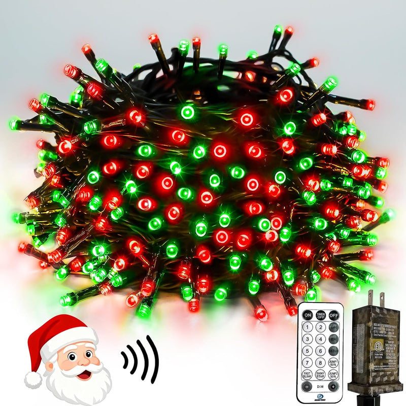 Guirnalda de luces navideñas de 300 LED, 99 pies, controladas por v...