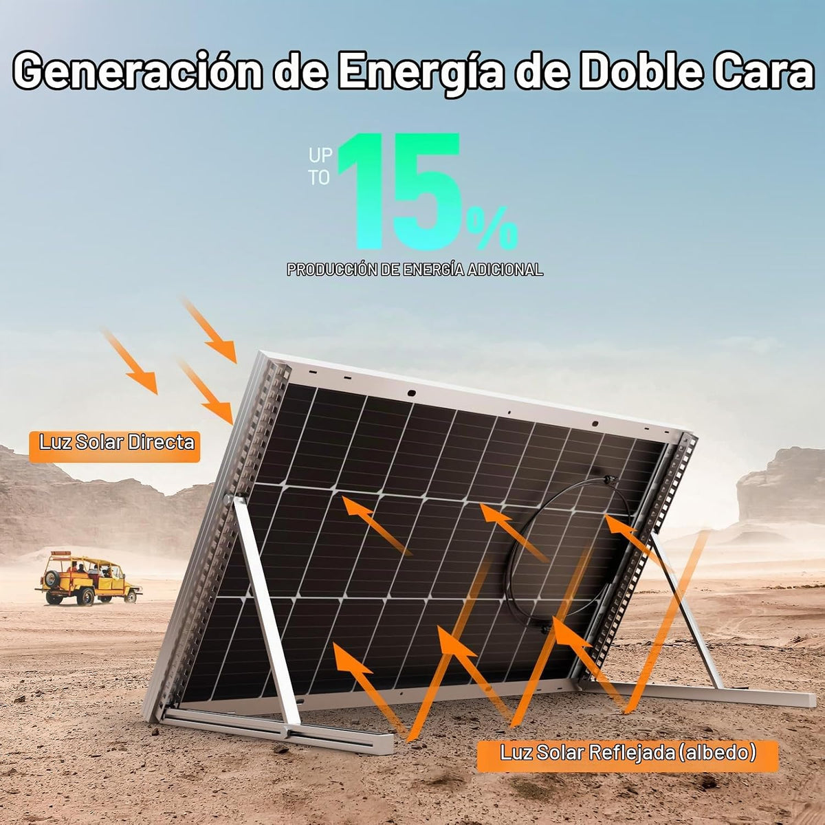 HQST - Panel solar monocristalino de 100 W y 12 V, módulo de alta e...