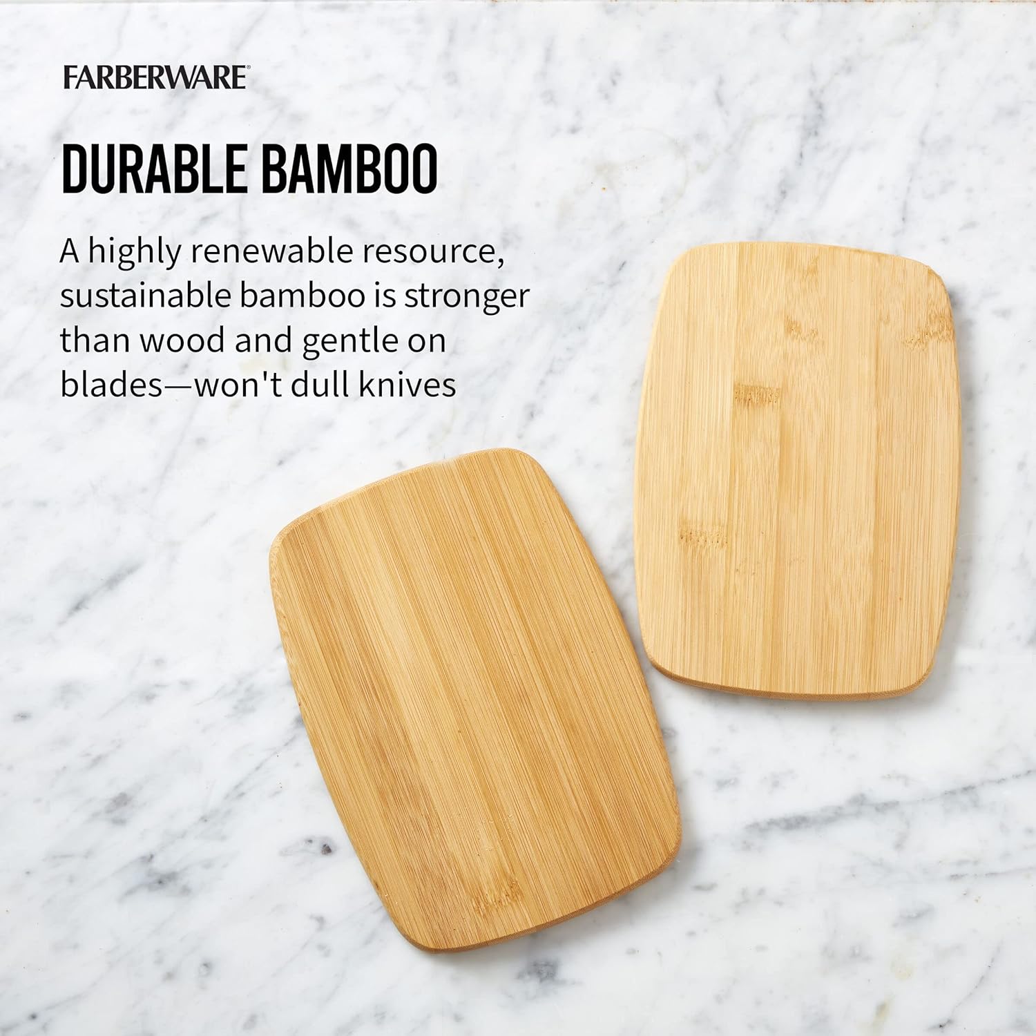 FARBERWARE Juego de tablas de cortar y charcutería reversibles de b...