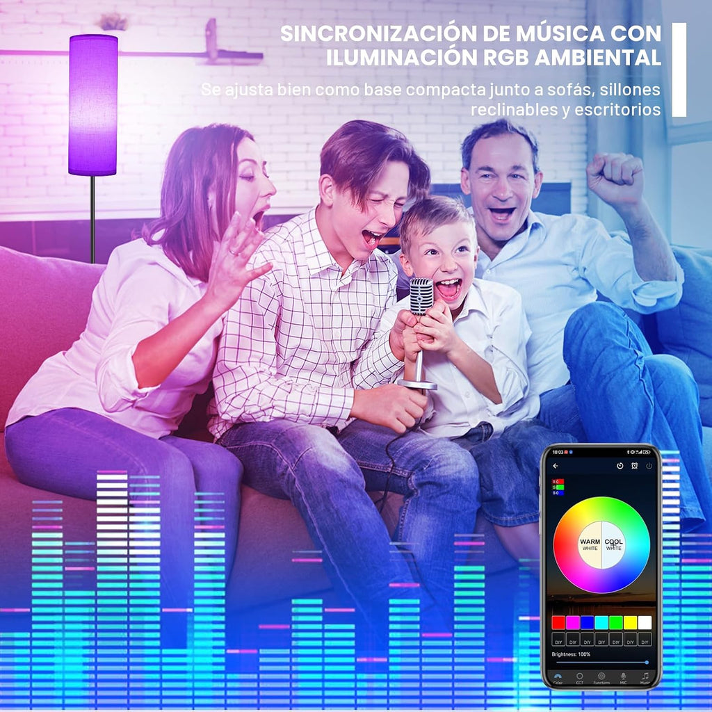 FRIDEKO HOME Lámpara de pie, iluminación ambiental que cambia de co...