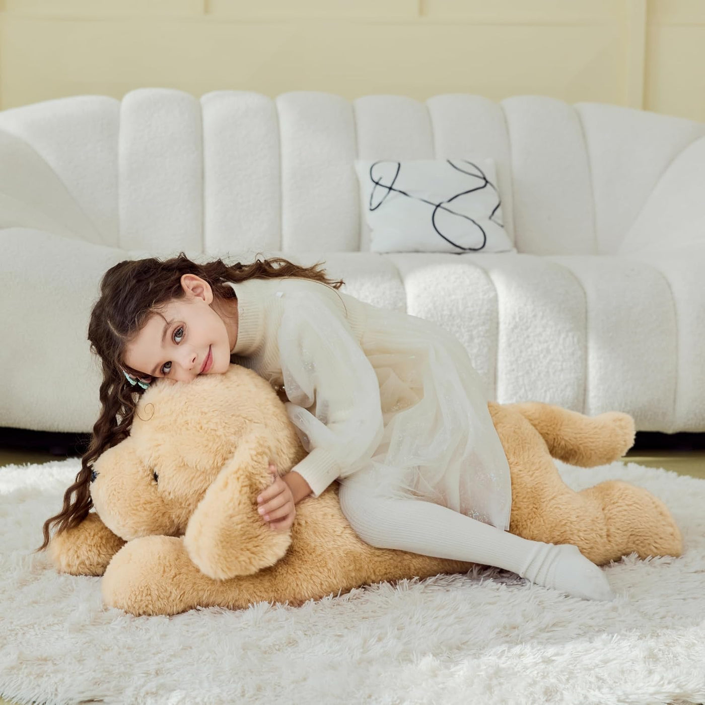IKASA Peluche de perro labrador gigante de 30 pulgadas, súper suave...