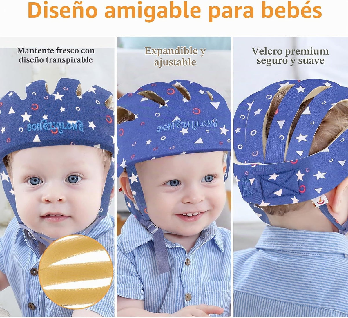 IULONEE Protector de Cabeza de Bebé Casco de Protección para Bebés...