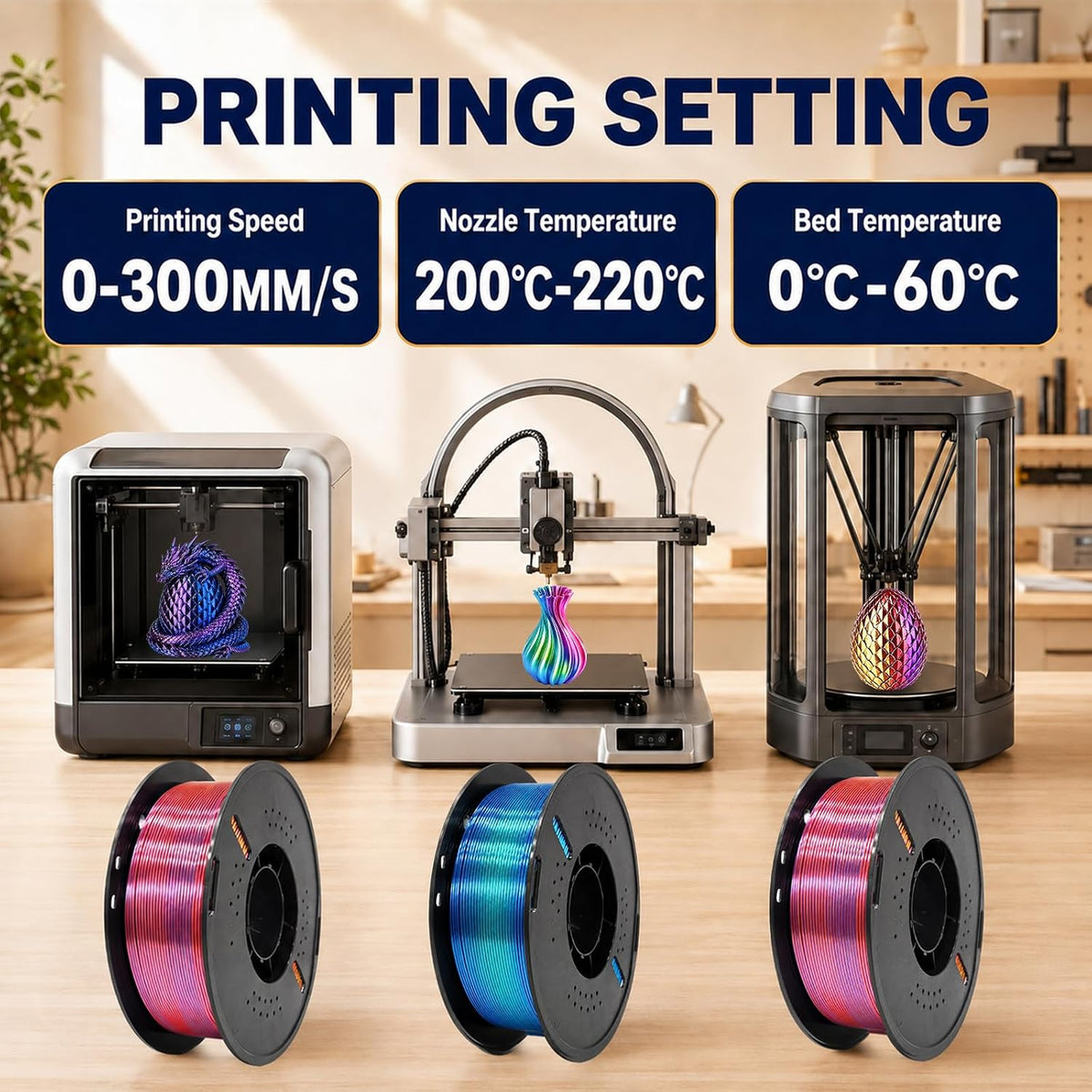 Meuymeu Filamento PLA+ de 0.069 pulgadas, filamento PLA+ sedoso con...