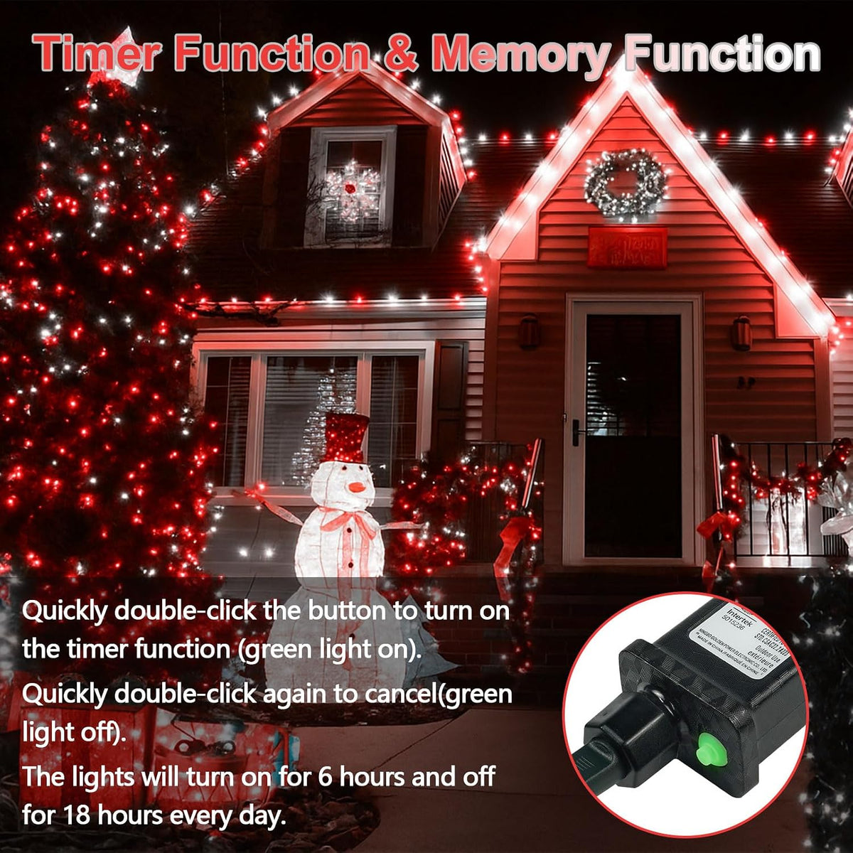 Guirnalda de 200 luces LED conectables, luces de Navidad de 66 pies...