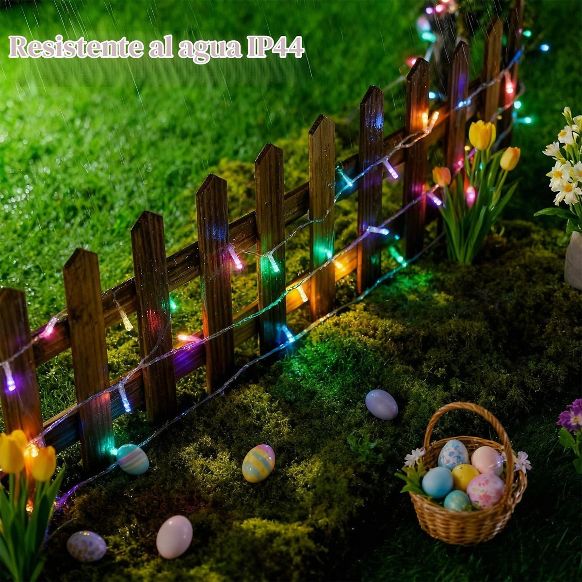 HOME LIGHTING Miniluces decorativas de Pascua de 66 pies, 200 luces...