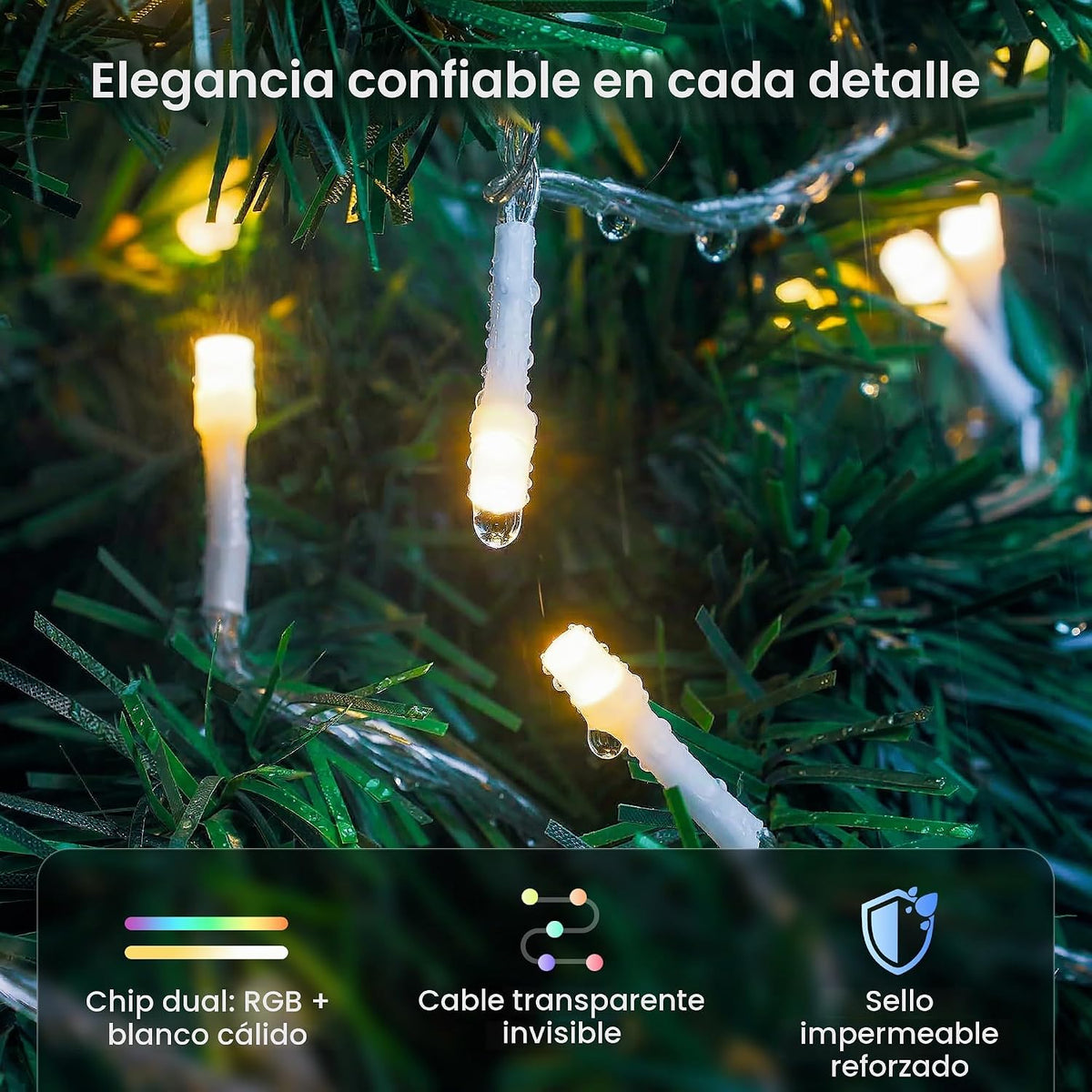 Pellimo Cadena de luces inteligentes de 300 LED con aplicación y co...