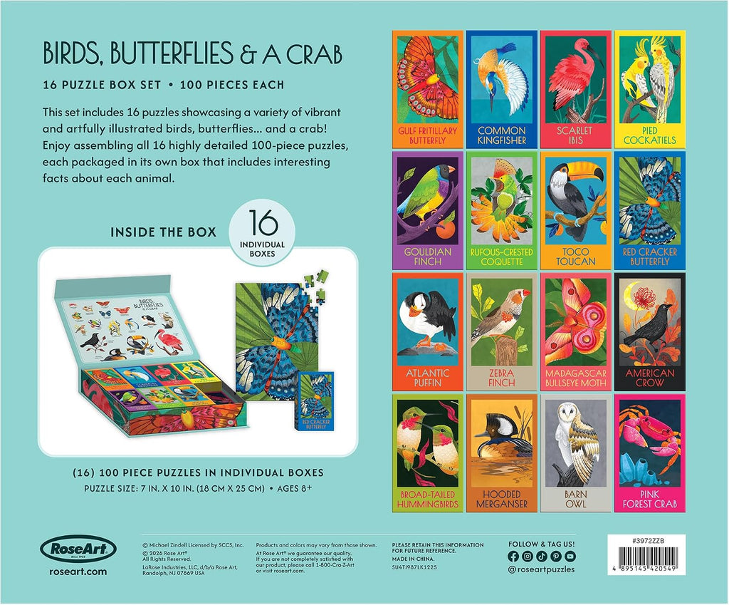 RoseArt - Juego de caja de rompecabezas con diseño de pájaros, mari...
