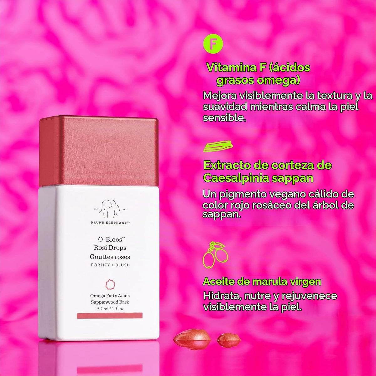 Drunk Elephant O-Bloos Rosi Drops - 1.0 fl oz\/1 fl oz - Gotas de s...
