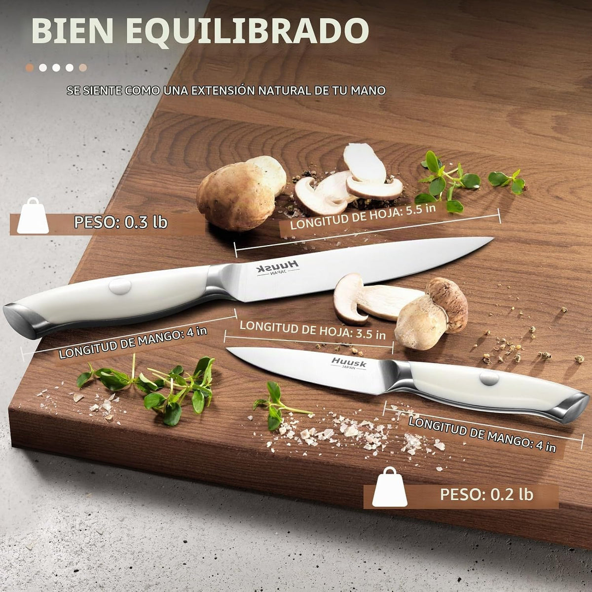 Huusk - Juego de cuchillos para pelar frutas de 5 pulgadas y 3.5 pu...