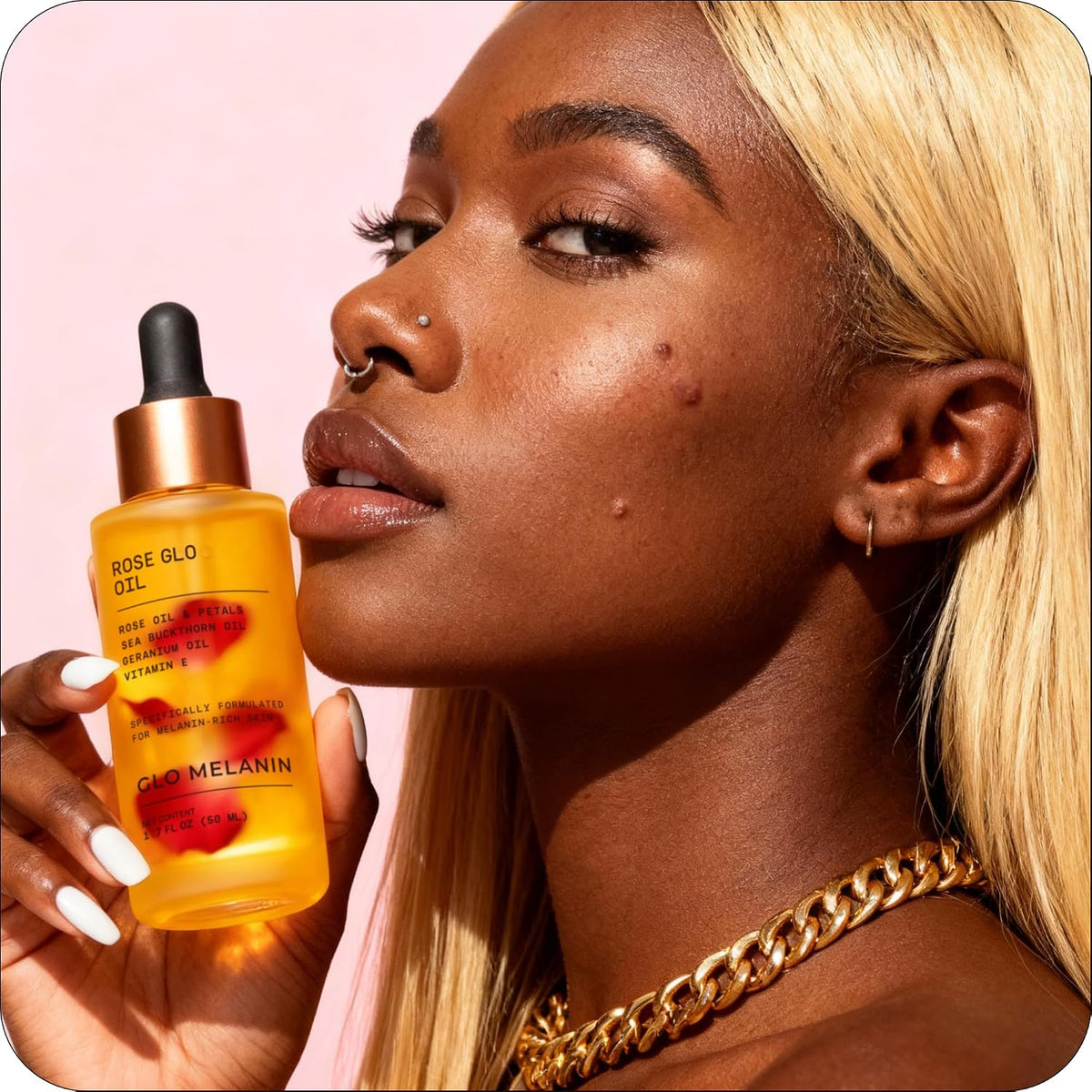 Glo Melanin Aceite Rose Glo \u2013 Aceite facial y corporal natural...
