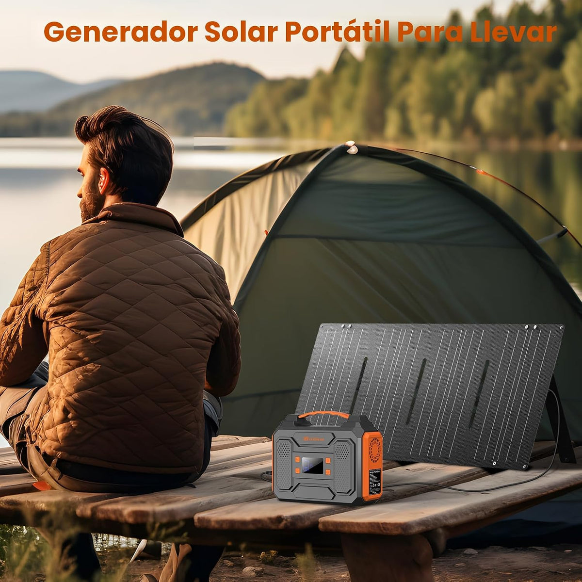 Generador de energía solar portátil con paneles, estación de energí...