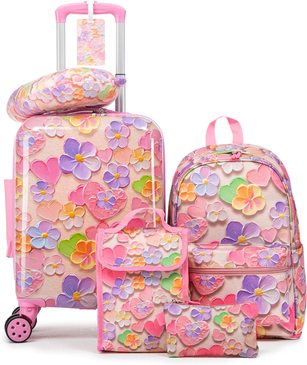 Juego de equipaje para niños de 16 pulgadas con ruedas giratorias,...