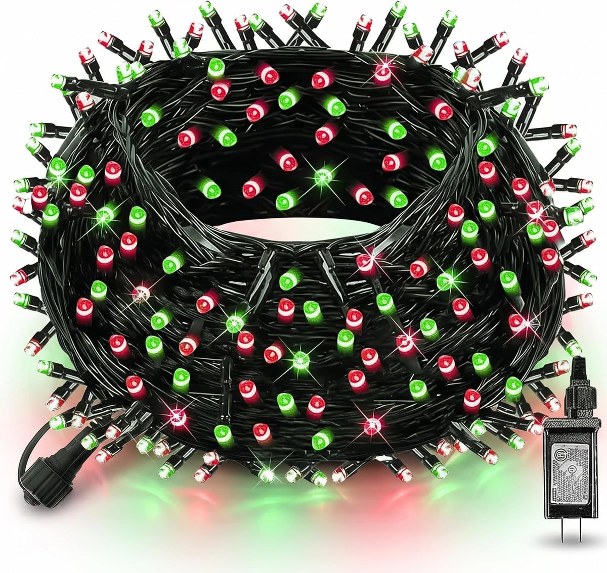 Dazzle Bright - Guirnalda de luces LED para Navidad rojas y verdes...