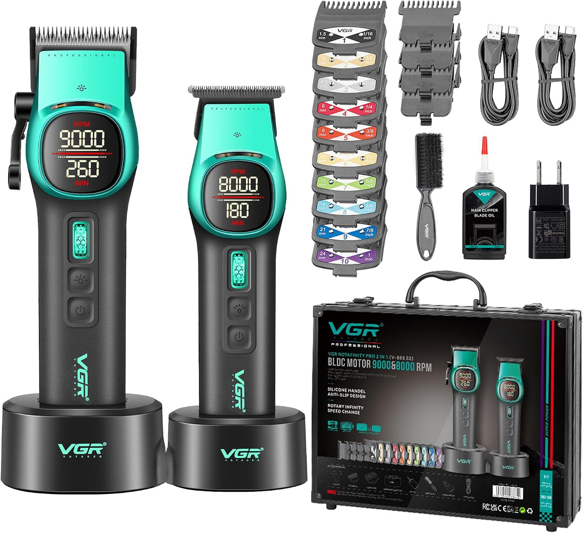 VGR 885 S2 - Kit de cortapelos y recortadores de pelo inalámbricos,...