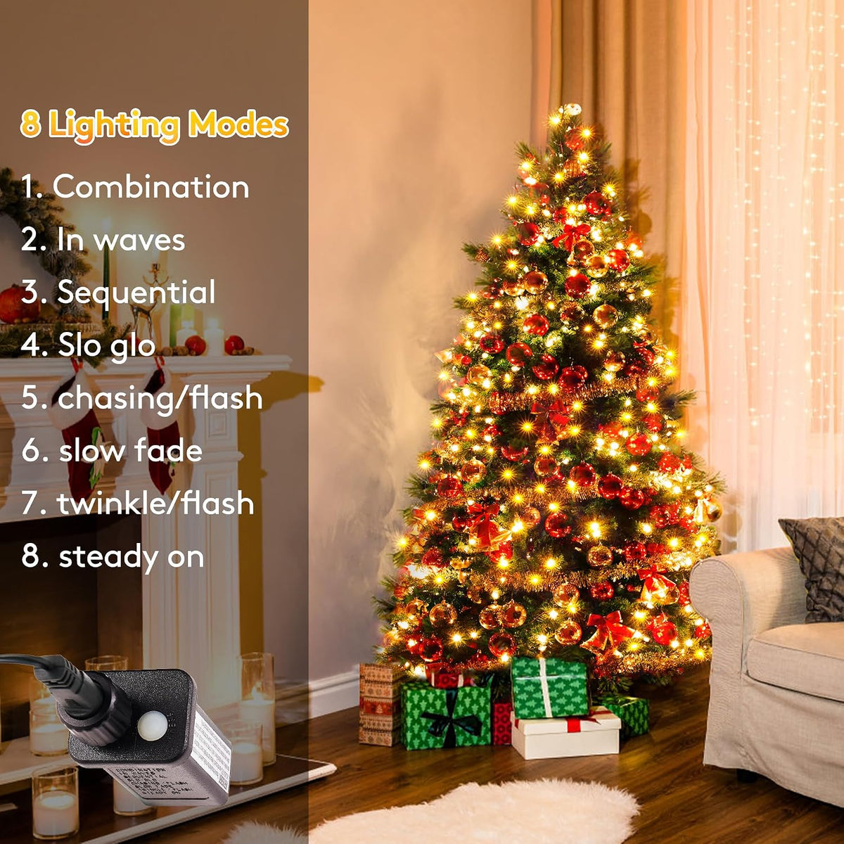 BlcTec Luces de Navidad, 800 luces LED para árbol de Navidad de 272...