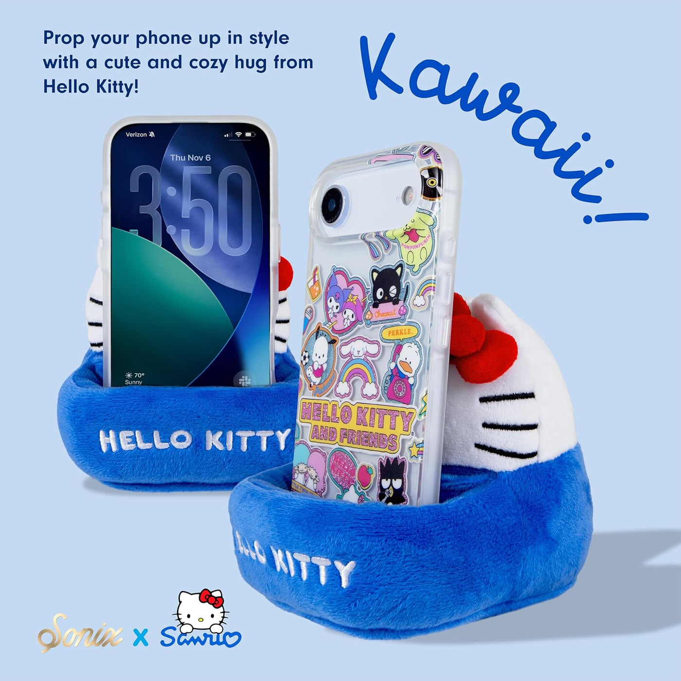 Sonix x Sanrio - Soporte de felpa para teléfono con diseño de Hello...