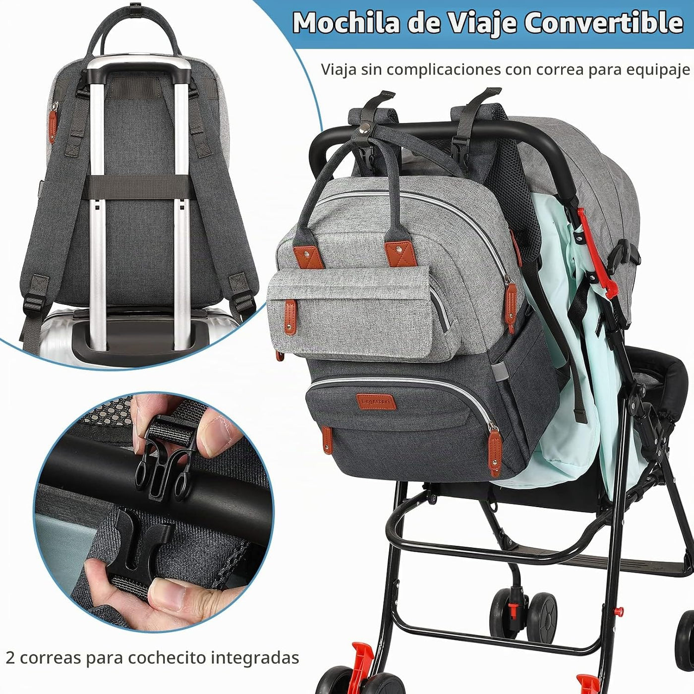 Mochila de Pañales Legestori, Mochila para Pañales de Niña con Bols...