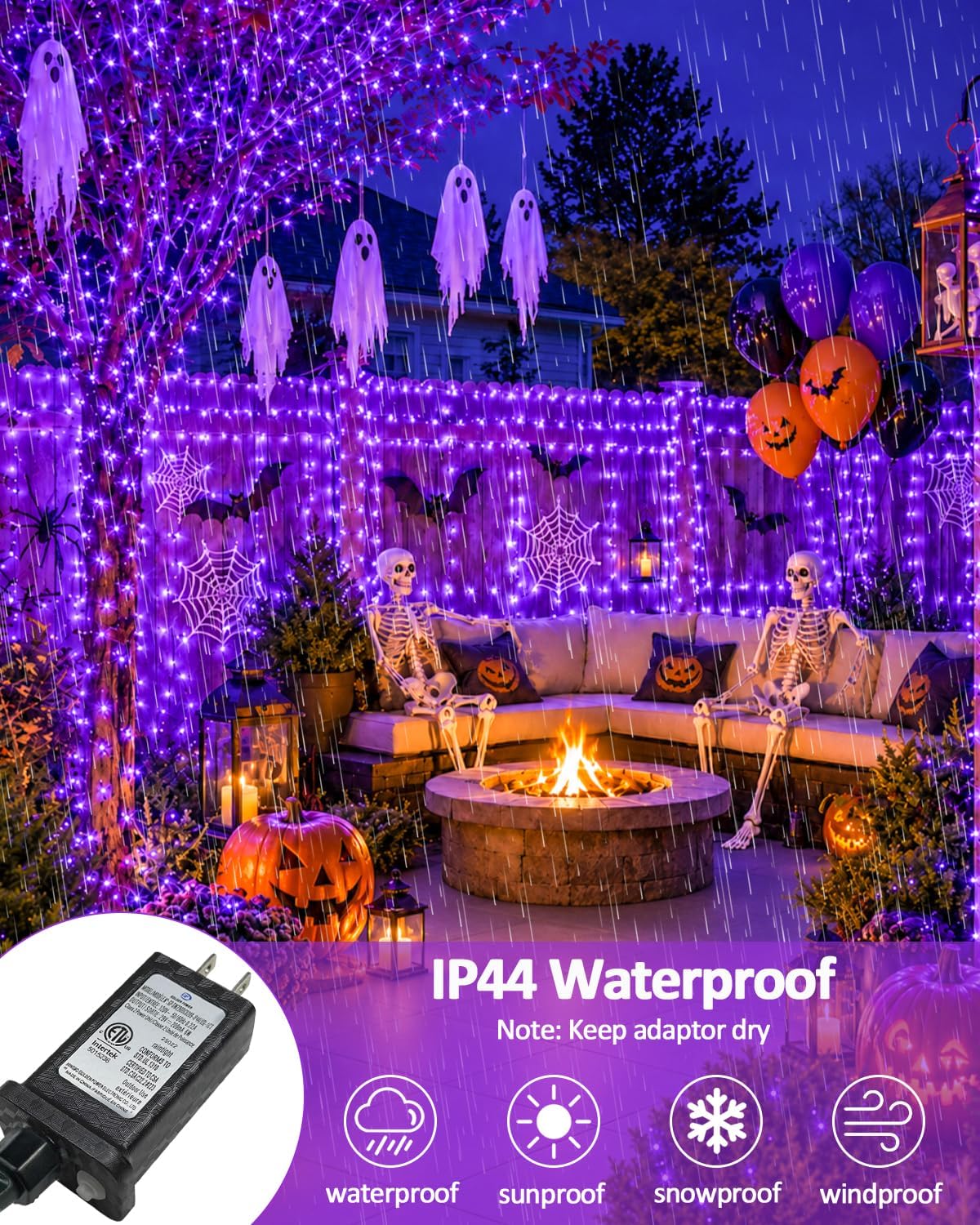 Guirnalda de 200 luces LED conectables, luces de Navidad de 66 pies...