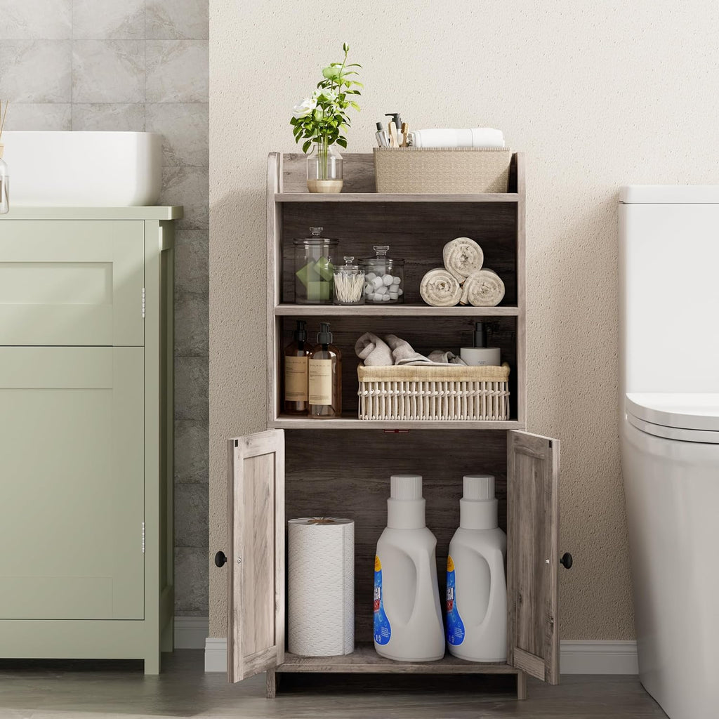 Homhedy Armario de almacenamiento de baño pequeño, almacenamiento i...
