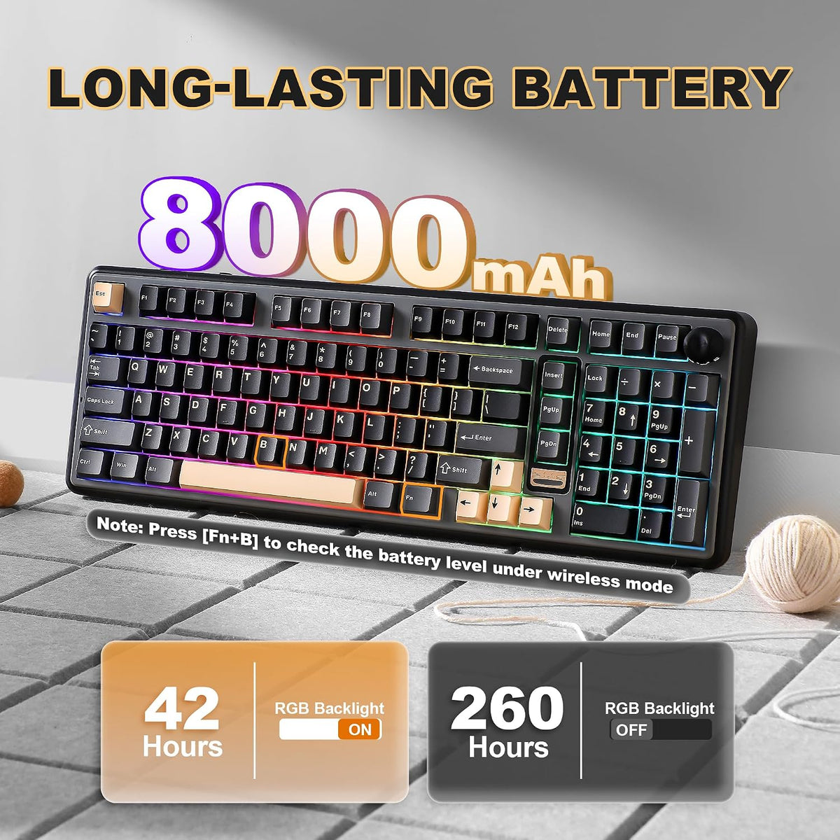 YUNZII Teclado mecánico inalámbrico B98 PRO 96% (negro, interruptor...